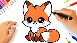 HOW TO DRAW A CUTE FOX EASY ️