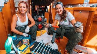 SAILBOAT MAINTENANCE: Service a marine diesel engine with me & Philippa (Yanmar 1000 hours service)