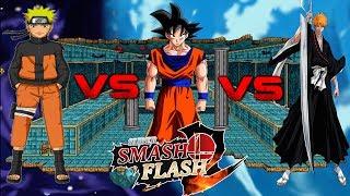 Super Smash Flash 2 Goku vs Naruto vs Ichigo (SHOUNEN SHOWDOWN)