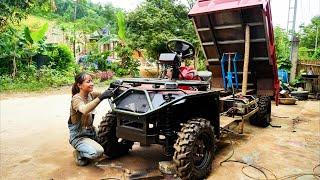 Repair, upgrade, install front axle multi-link suspension system. Replace protective plate.