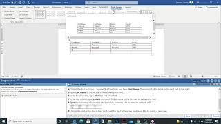 Word Lesson 6a Inserting a Table