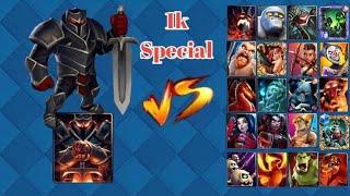 Black Knight vs all card'sof castle crush  1k subscribers special video 