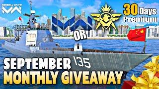 SEPTEMBER MONTHLY GIVEAWAY 2024 - Modern Warships