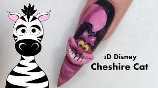3D Disney | Cheshire Cat Acrylic Nail Art Tutorial
