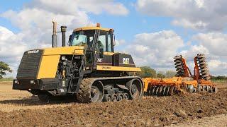 Modern classic 1995 Caterpillar Challenger 75C crawler and Simba Solo 380ST one-pass cultivator