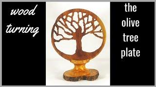 woodturning the olive tree plate