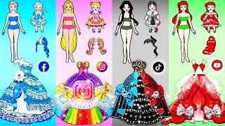 Social Network Mother & Daughter Dress Up - Barbie Hair Makeover Handmade - DIY Arts & Paper Crafts