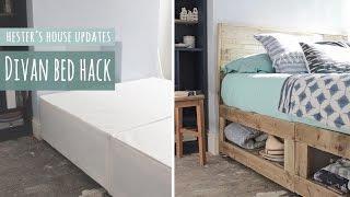 Divan bed hack, rustic bed with lots of storage