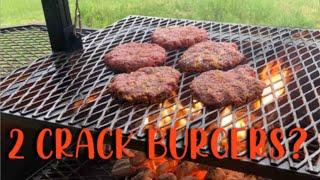 Crack Burgers on the Santa Maria grill