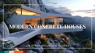 Modern Concrete Houses on Steep Mountain Slopes: A Look at Bold, Stunning Designs