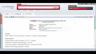 Video Module 6 - Precedential analysis using the Legal Citator on My LexisNexis