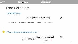 Numerical Methods: Roundoff and Truncation Errors (1/2)