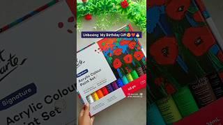 Unboxing My Birthday Gift | Mont Marte Acyrlic Colour Set of 48️ #shorts