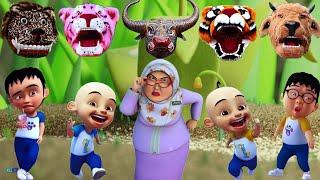 Upin Ipin dan teman-teman bermain barongan di hutan