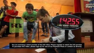 Russia: Nimble fingers set new Russian Rubik's cube record