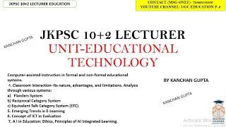 FLANDERS INTERACTON IN EDUCATIONAL TECHNOLOGY JKPSC 10+2 LECTURER |#jkpsc  #wbssc #ugcneteducation