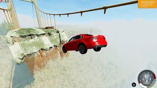 Bridge Jump AUDİ Cars Bump Impact Crash Falling from high - BeamNG Drive #3