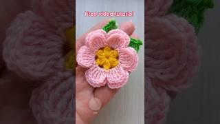 Видеоурок как связать цветок крючком листик Цветы крючком Flower Crochet Tutorial #MagichookCrochet