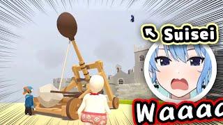 Suisei Gets Launched By A Catapult While Miko Sings "Stellar Stellar"【ENG Sub/Hololive】