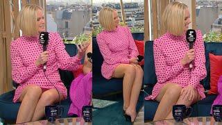 Amanda Davies Long Legs/Thighs in Short Pink Dress - Eurosport's Olympic Coverage 8/8/2024