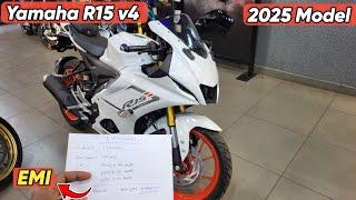 2025 Yamaha R15 v4 White colour| On Road Price| EMI | Down payment |