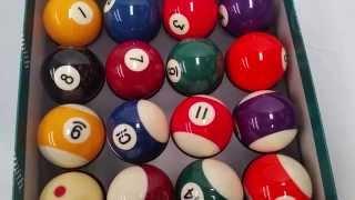 Aramith 2" Super Kelly Pool Balls W/ 1 7/8 Measle Cue Ball