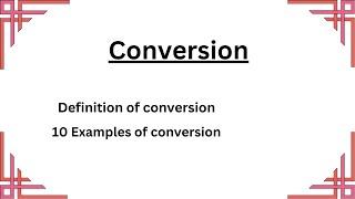 Conversion with Examples | Word Formation