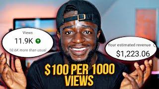 How I make $100 per 1000 views on YouTube |Tips and Tricks|