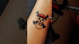 Easy One Piece Logo Temporary Tattoo Design.................#tattoo #art #drawing #onepiece #anime