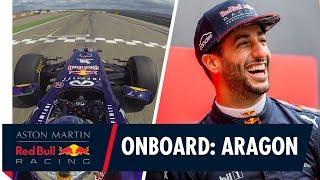 On Board with Daniel Ricciardo for some tyre melting action at Aragón