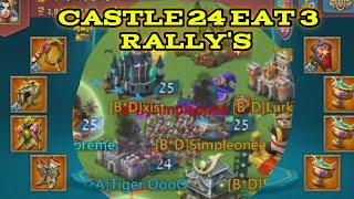 T3 / T2 Castle 24 Eat 3 Rally's in Lords Mobile Gameplay