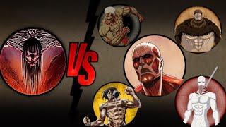 Eren Founding Titan Vs Colossal Titan, Eren Yeager, Armored Titan, Warhammer Titan, Beast Titan