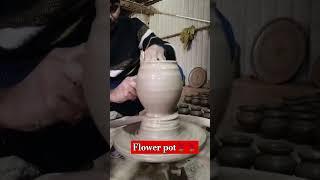 How making a flower pot with clay#abstract art #contemporary art#pottery wheel#cheap pottery wheel