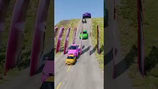 Colorful Small to Giant Cars vs Big Spikes