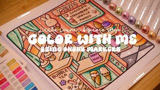 Color with me (ASMR)  'Little Corner' by Coco Wyo using Ohuhu markers ️ #adultcoloring #asmr