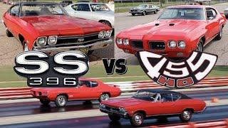 1970 GTO 455 vs 1968 Chevelle SS 396 - PURE STOCK DRAG RACE (best of 3)