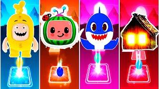 Oddbods Vs Cocomelon Vs Baby Shark Vs House Head -Tiles Hop Edm Rush.  Who Is Best ？