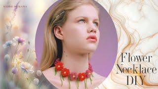 How to make a  Flower Necklace/Seed bead Jewelry making Step by Step Tutorial/Diy