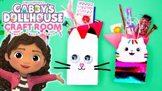 Take Cakey & Pandy on the Go!  Gabby Cat Goodie Bags  | GABBY'S DOLLHOUSE: CRAFT ROOM
