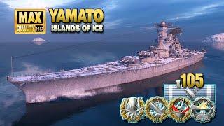 линкор Ямато: Снайпер на карте Islands of Ice - World of Warships