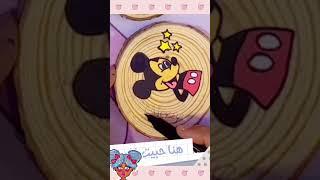 رسمت على الخشب ميكي ماوس شخصيات ديزني |  disney characters |  #اكسبلور #رسم #shorts
