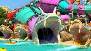 SNAKE Water Slides! | Crazy Water Slides POV | YAS Water Park