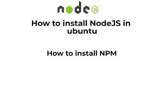 How to install NodeJS and NPM in Ubuntu 20.04