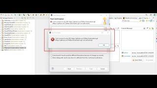 Can't connect to any URI https://github.com eclipse push error while login