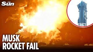 Moment Musk's SpaceX rocket EXPLODES into giant fireball after epic launch fail