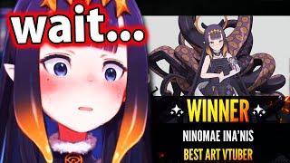 Ina finds out she won BEST Art VTuber Award...