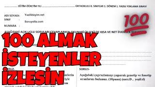 8.Sınıf Fen Bilimleri 1.Dönem 1.Yazılı