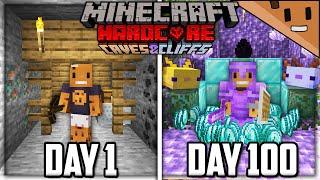 I Survived 100 Days in a 1.17 CAVES Only World in Hardcore Minecraft...