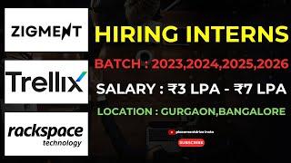 Top Software Engineering Internships for Freshers | Trellix, Zigment & Rackspace Technologies!