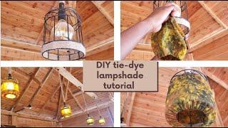 DIY lampshade tutorial using our handmade tie-dye fabric. #DIY #batik #lampshade